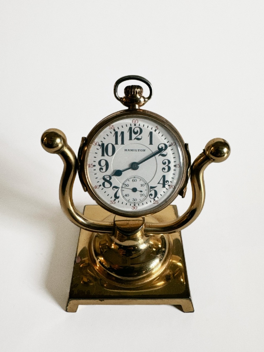 Hamilton Brass, Railroad Pocket Watch, with Stand.